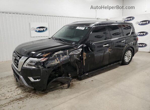 JN8AY2AC7N9163334 2022 NISSAN ARMADA Черный Панорамный вид салона 360°
