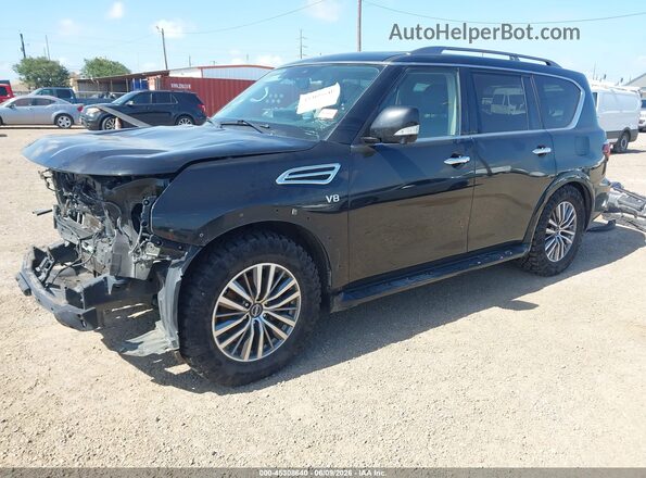 JN8AY2BA5M9371367 2021 NISSAN ARMADA Black Vista tres cuartos delantera izquierda