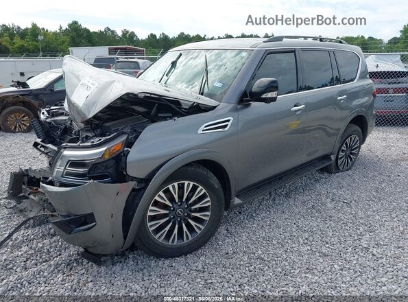 JN8AY2BA6R9415108 2024 NISSAN ARMADA Gray წინა მარცხენა ხედი სამი მეოთხედიდან