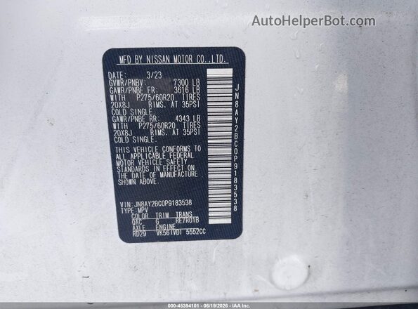 JN8AY2BC0P9183538 2023 NISSAN ARMADA White Widok komory silnika