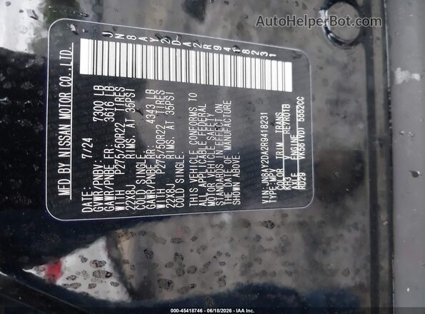 JN8AY2DA2R9418231 2024 NISSAN ARMADA Черный Вид подкапотного пространства