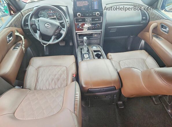 JN8AY2DA3M9372725 2021 NISSAN ARMADA Темно-бордовый Вид панели приборов