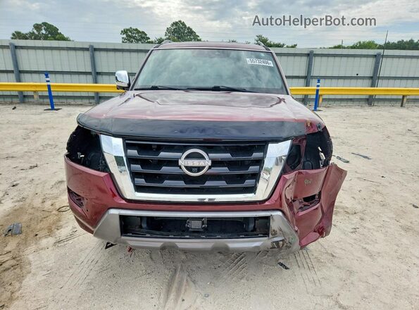 JN8AY2DA3M9372725 2021 NISSAN ARMADA Темно-бордовый Вид спереди