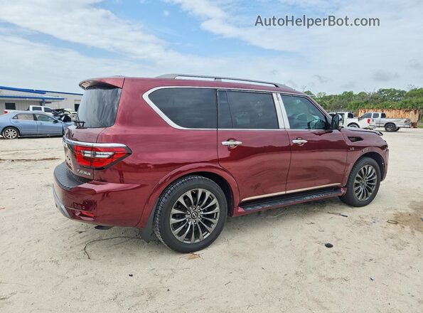 JN8AY2DA3M9372725 2021 NISSAN ARMADA Темно-бордовый Задняя правая четверть