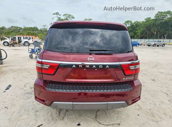 JN8AY2DA3M9372725 2021 NISSAN ARMADA Темно-бордовый Вид сзади