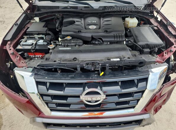 JN8AY2DA3M9372725 2021 NISSAN ARMADA Темно-бордовый Вид подкапотного пространства