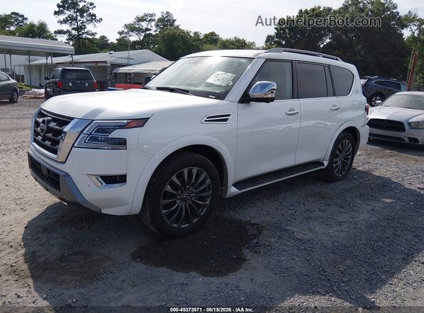 JN8AY2DB4P9834965 2023 NISSAN ARMADA White წინა მარცხენა ხედი სამი მეოთხედიდან