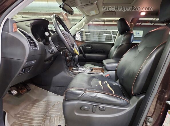 JN8AY2NC0KX509791 2019 NISSAN ARMADA Brown Вид салону спереду