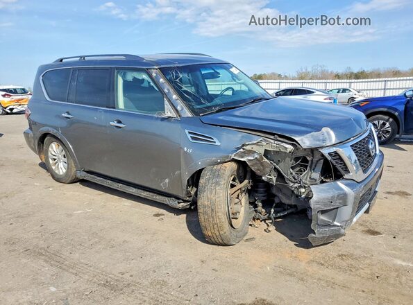 JN8AY2ND3J9053975 2018 NISSAN ARMADA Gray Delantero derecho