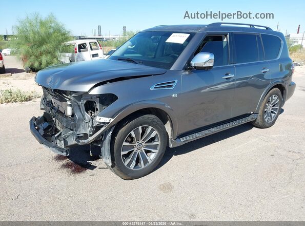 JN8AY2NDXKX009677 2019 NISSAN ARMADA Gray Առջևի ձախ երեք քառորդ տեսարան