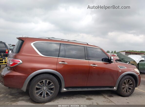 JN8AY2NE5H9700993 2017 NISSAN ARMADA Orange Вид задньої частини салону