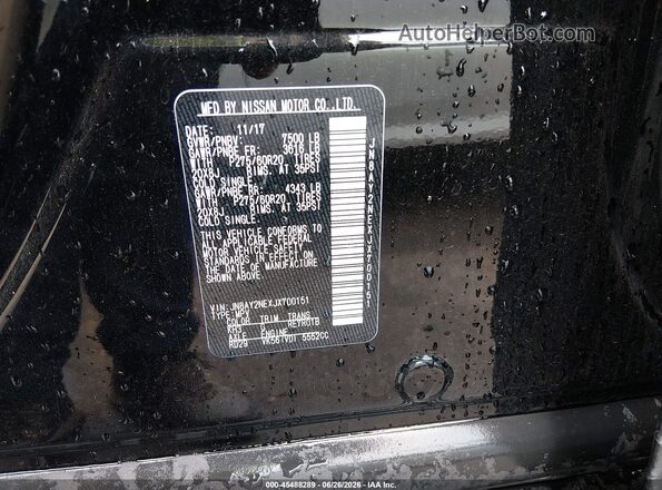 JN8AY2NEXJX700151 2018 NISSAN ARMADA Black ძრავის განყოფილების ხედი
