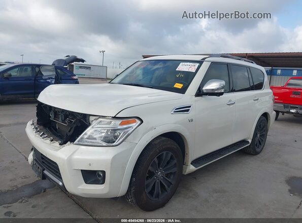 JN8AY2NF1K9351069 2019 NISSAN ARMADA White წინა მარცხენა ხედი სამი მეოთხედიდან