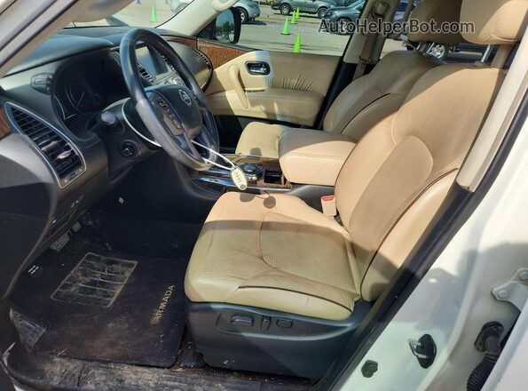 JN8AY2NF2H9301080 2017 NISSAN ARMADA White Widok wnętrza z przodu