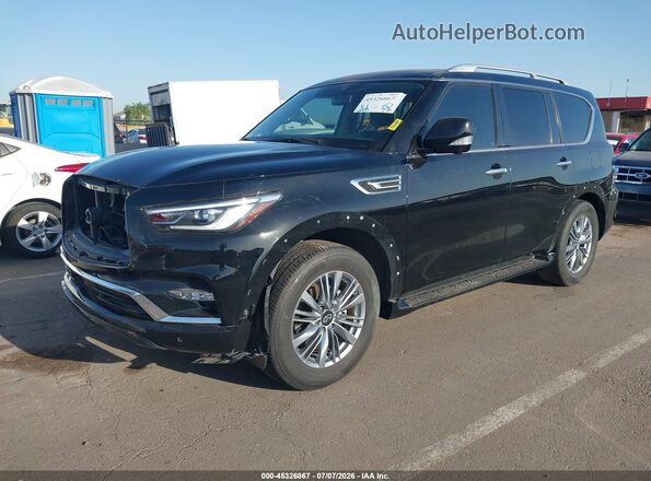 JN8AZ2AF2M9720575 2021 INFINITI QX80 Black Vista tres cuartos delantera izquierda