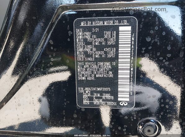 JN8AZ2AF2M9720575 2021 INFINITI QX80 Black Vista del compartimento del motor