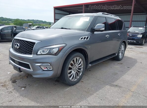 JN8AZ2NEXH9155404 2017 INFINITI QX80 Gray წინა მარცხენა ხედი სამი მეოთხედიდან