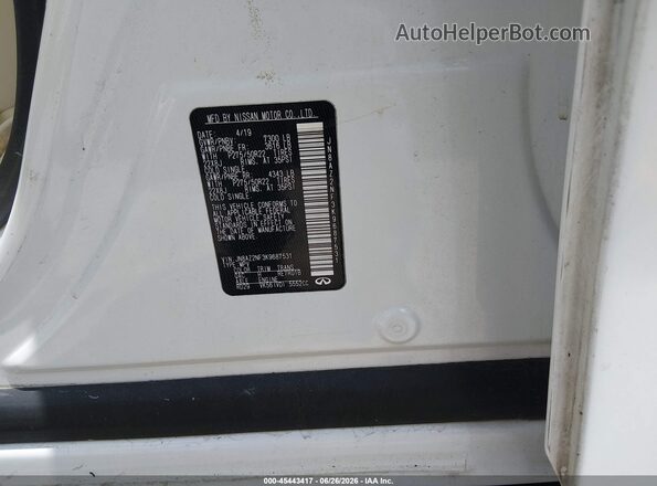JN8AZ2NF3K9687531 2019 INFINITI QX80 White ძრავის განყოფილების ხედი