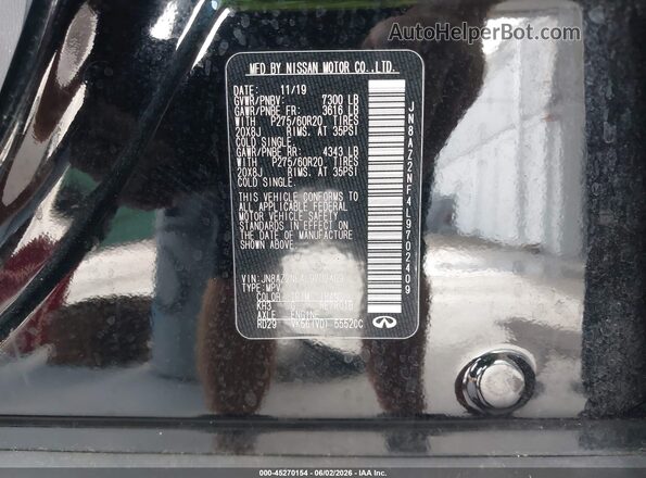 JN8AZ2NF4L9702409 2020 INFINITI QX80 Black Widok komory silnika