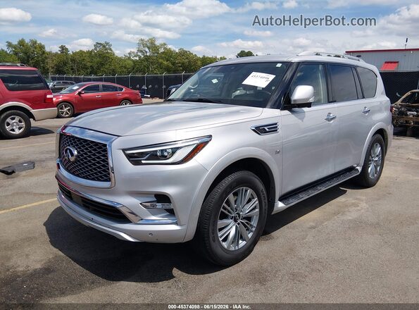 JN8AZ2NF5K9683075 2019 INFINITI QX80 Silver წინა მარცხენა ხედი სამი მეოთხედიდან