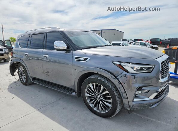 JN8AZ2NF5K9688504 2019 INFINITI QX80 Серый Передняя правая четверть