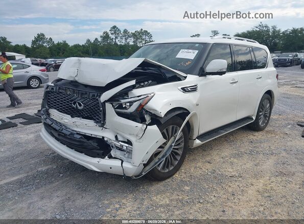 JN8AZ2NF8K9689372 2019 INFINITI QX80 White Vista tres cuartos delantera izquierda