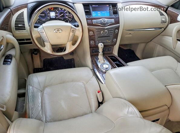 JN8AZ2NF9G9611240 2016 INFINITI QX80 White Widok deski rozdzielczej