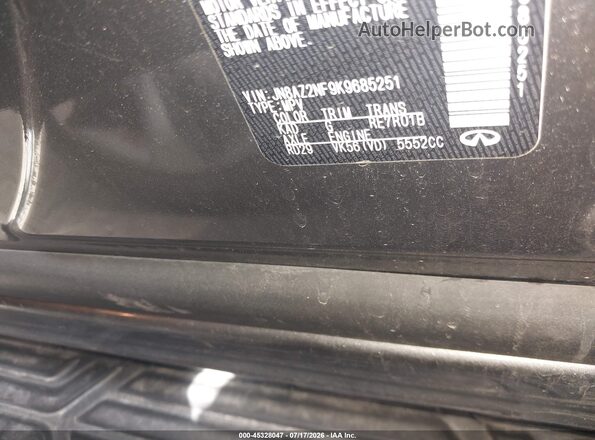 JN8AZ2NF9K9685251 2019 INFINITI QX80 Silver Engine compartment view