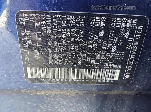 JN8BT3AA3PW409680 2023 NISSAN ROGUE Blue 360 interior view