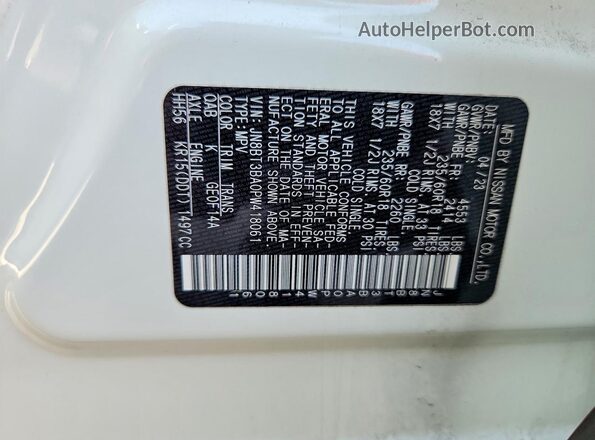JN8BT3BA0PW418061 2023 NISSAN ROGUE White Սալոնի 360 աստիճան տեսք