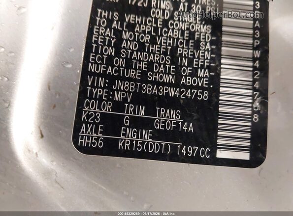JN8BT3BA3PW424758 2023 NISSAN ROGUE Silver Вид підкапотного простору