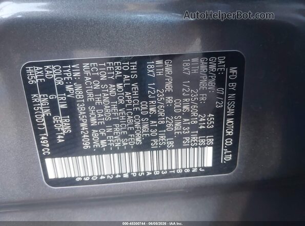 JN8BT3BA5PW424096 2023 NISSAN ROGUE Серый 