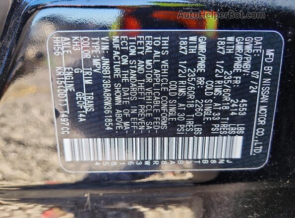 JN8BT3BA8RW361854 2024 NISSAN ROGUE Черный Вид наклейки с VIN-кодом