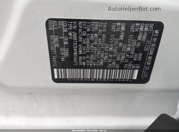 JN8BT3CB4PW356672 2023 NISSAN ROGUE White Vista del compartimento del motor