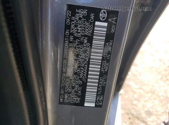 JTDAAAAA7NA006409 2022 TOYOTA MIRAI Gray 