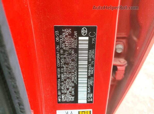 JTDACAAU1P3014730 2023 TOYOTA PRIUS Red Engine compartment view