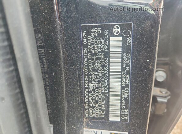 JTDACAAU7S3060863 2025 TOYOTA PRIUS Black VIN sticker view
