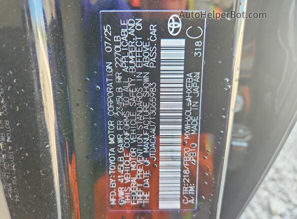 JTDACAAU7T3065983 2026 TOYOTA PRIUS Black Widok komory silnika