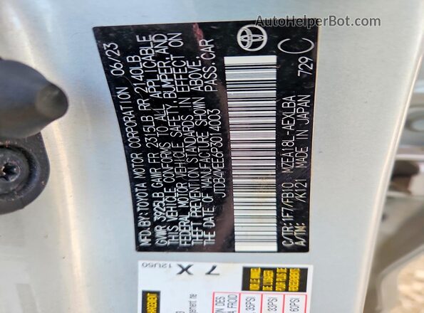 JTDB4MEE6P3014003 2023 TOYOTA COROLLA Silver Engine compartment view
