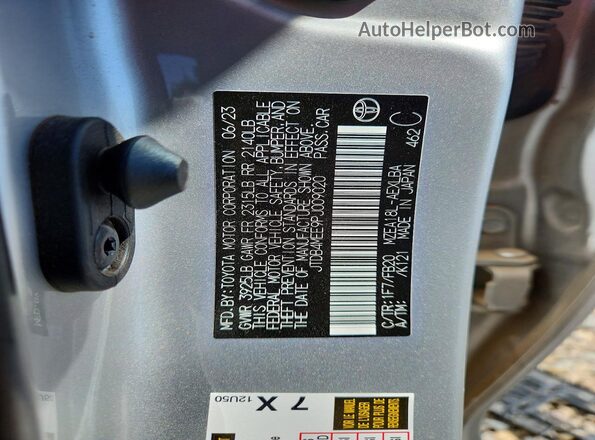 JTDB4MEE9PJ009020 2023 TOYOTA COROLLA Silver 