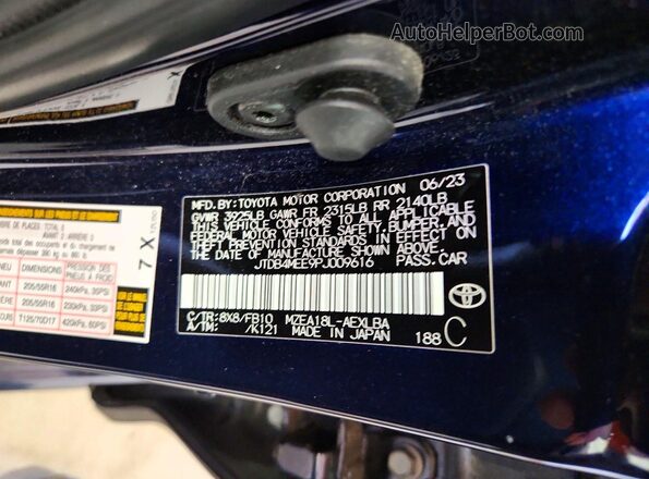 JTDB4MEE9PJ009616 2023 TOYOTA COROLLA Blue Engine compartment view