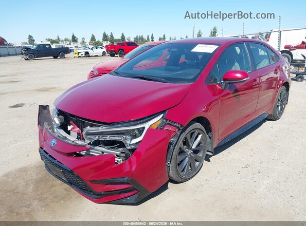JTDBCMFE3S3070992 2025 TOYOTA COROLLA Red Առջևի ձախ երեք քառորդ տեսարան
