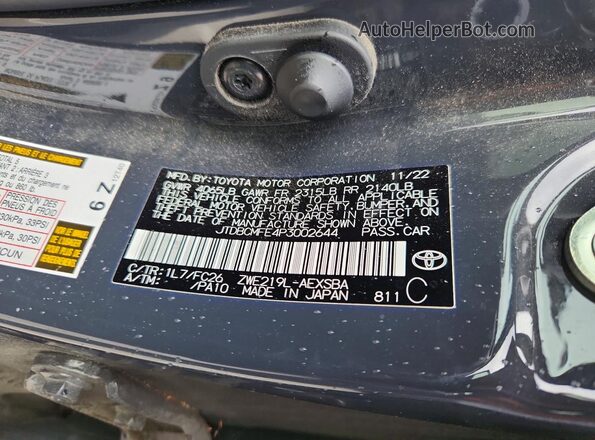 JTDBCMFE4P3002644 2023 TOYOTA COROLLA Gray 