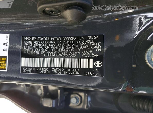 JTDBCMFE4R3057520 2024 TOYOTA COROLLA Gray 