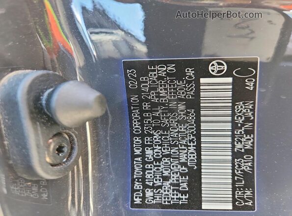 JTDBDMHE3P3004864 2023 TOYOTA COROLLA Серый 