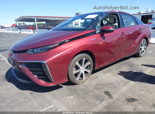 JTDBVRBD1JA005332 2018 TOYOTA MIRAI Maroon Առջևի ձախ երեք քառորդ տեսարան