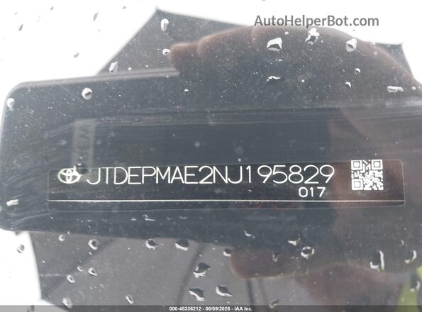 JTDEPMAE2NJ195829 2022 TOYOTA COROLLA Black 