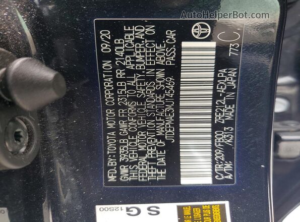 JTDEPMAE3MJ145469 2021 TOYOTA COROLLA Black ძრავის განყოფილების ხედი