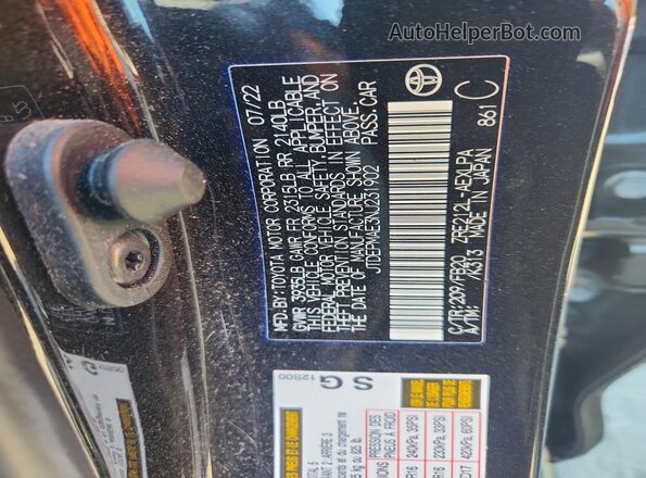 JTDEPMAE3NJ231902 2022 TOYOTA COROLLA Black 