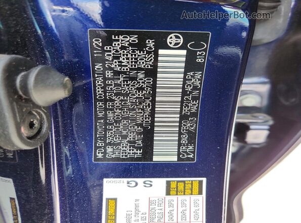 JTDEPMAE5MJ159700 2021 TOYOTA COROLLA Blue Вид наклейки з VIN-кодом